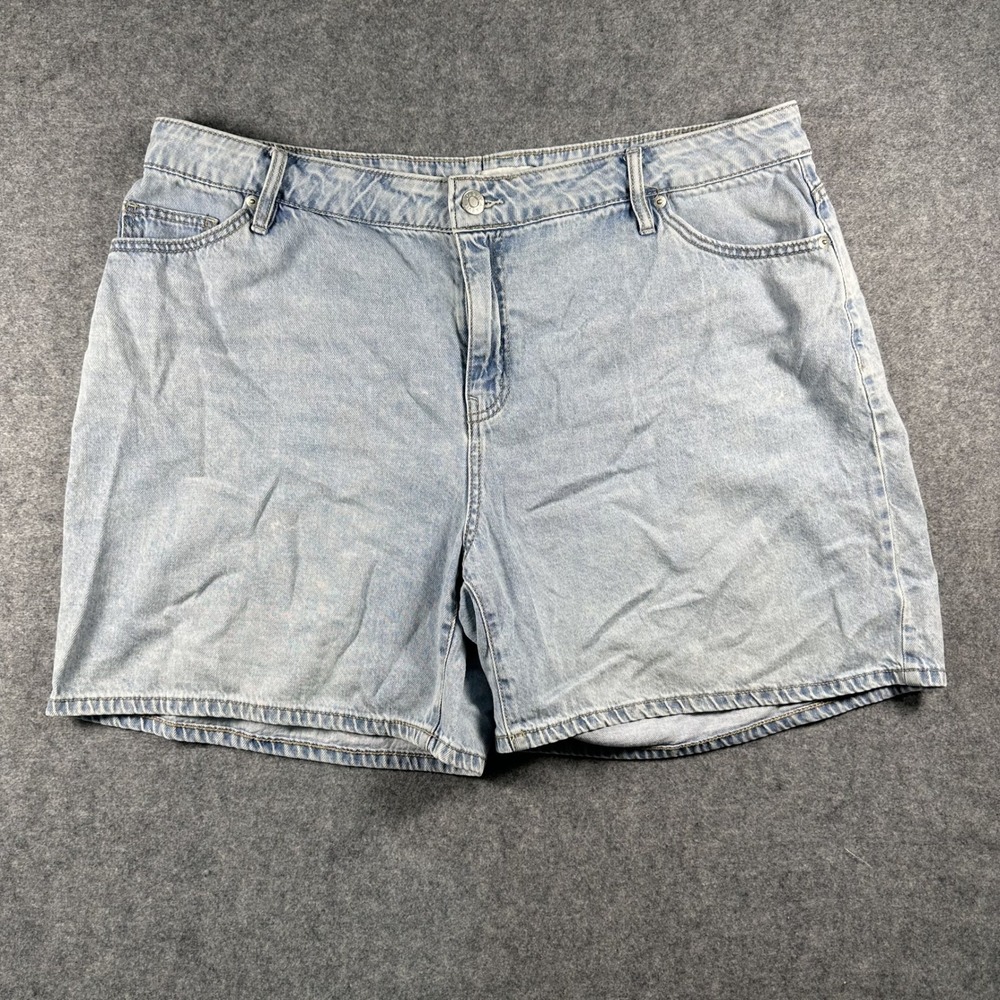 Ava & Viv Midi Shorts Size 18 Light Wash Blue Denim Classic High Rise